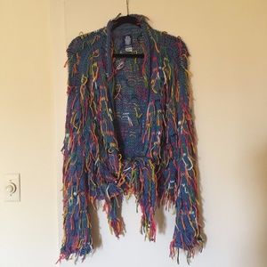 Cotton Rainbow Colorful Knitted Cardigan
